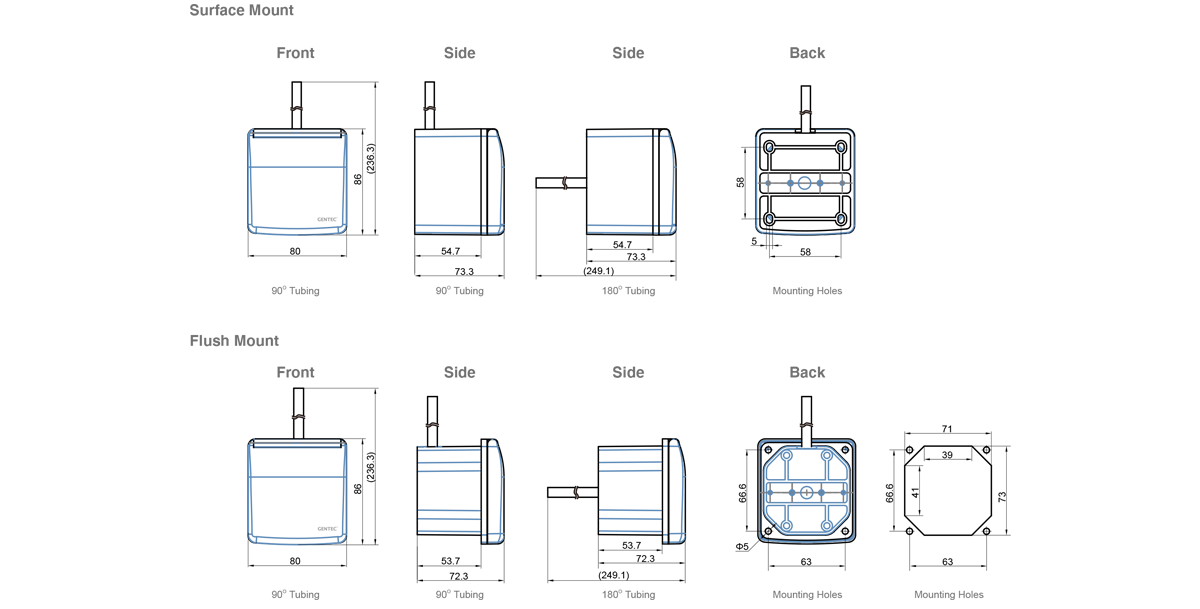 Dimensions（Wall Type）